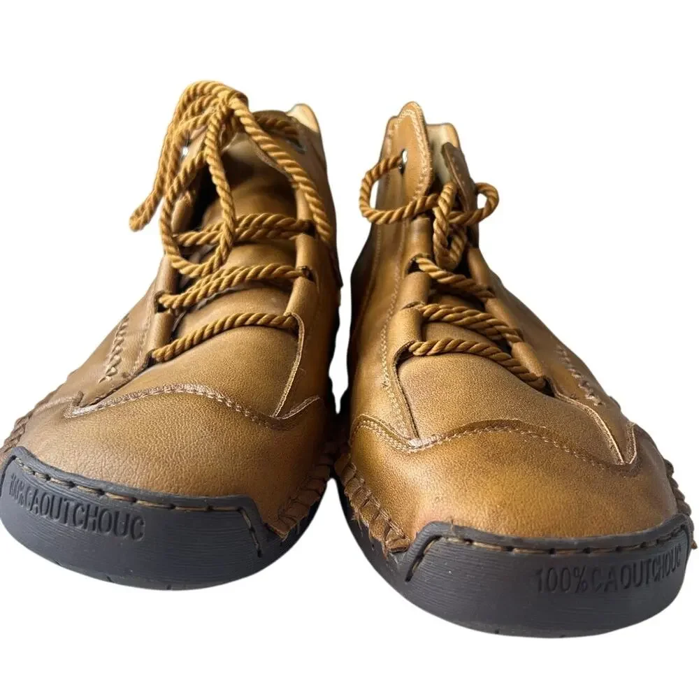 NWOT Fashion hand stitched leather chukka boots sz 44 10.5-11 US size